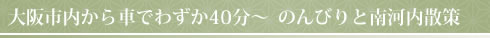 大阪市内から車でわずか40分〜  のんびりと南河内散策